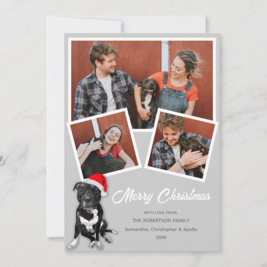 (犬)スタッフォードブルテリアクリスマスカスタム写真 シーズンカード (正面)