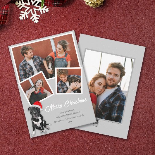 （犬）スタッフォードブルテリアクリスマスカスタム写真 シーズンカード