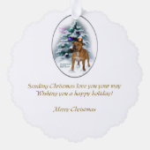 （犬）スタッフォードブルテリアクリスマスギフト オーナメントカード (裏面)