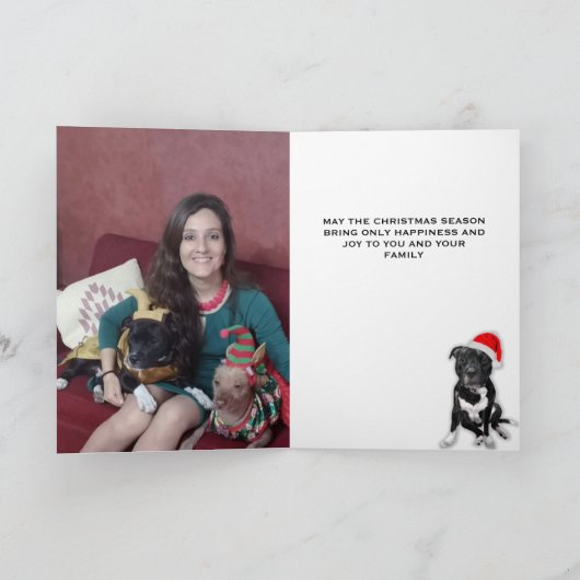 （犬）スタッフォードブルテリアクリスマススタフィー愛好家 シーズンカード (内部)