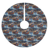 (犬)スタッフォードブルテリアクリスマスフェスティバル ブラッシュドポリエステルツリースカート (正面)