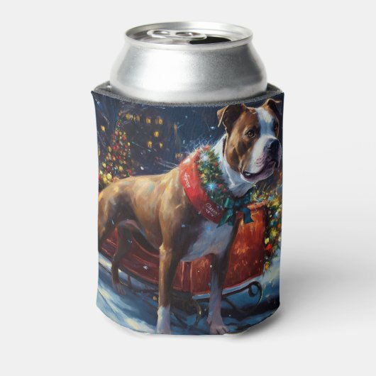 (犬)スタッフォードブルテリアクリスマスフェスティバル 缶クーラー (缶裏面)