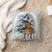 （犬）スタッフォードブルテリアクリスマス クッション (ブランケット)