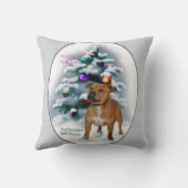 （犬）スタッフォードブルテリアクリスマス クッション (裏面)