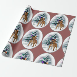 (犬)スタッフォードブルテリアクリスマス ラッピングペーパー