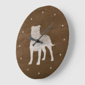 （犬）スタッフォードブルテリアシルエット ラージ壁時計 (傾斜)