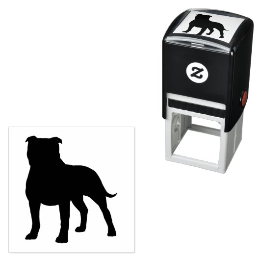 （犬）スタッフォードブルテリアステイフドッグシルエット セルフインキングスタンプ (インサイチュ)