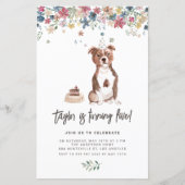 （犬）スタッフォードブルテリアドッグ誕生日招待状 (正面)