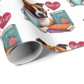 (犬)スタッフォードブルテリアブックオーバー紙 ラッピングペーパー (ロールコーナー)