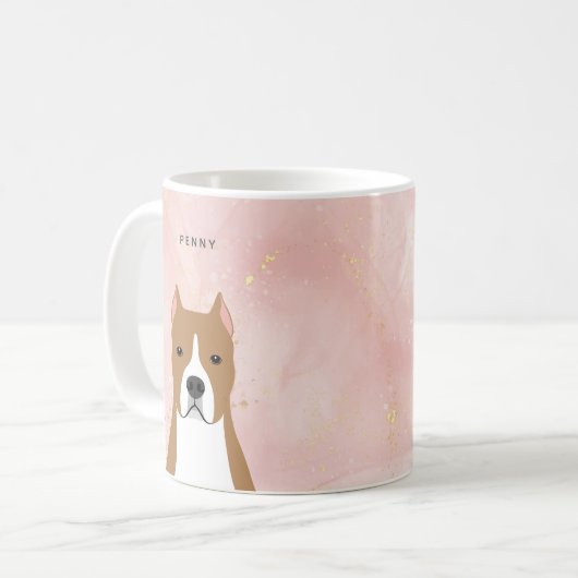 (犬)スタッフォードブルテリアマグ コーヒーマグカップ (正面左)