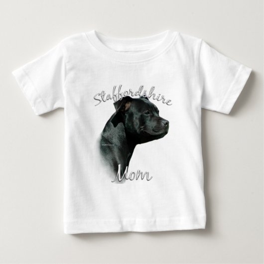 (犬)スタッフォードブルテリアママ2 ベビーTシャツ (正面)