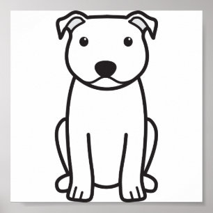 (犬)スタッフォードブルテリアードッグマンガ ポスター