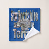 （犬）スタッフォードブルテリア写真ロゴ バスタオルセット (ウォッシュタオル)