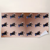 （犬）スタッフォードブルテリア絵を描油、ビーチタオル ビーチタオル (正面)