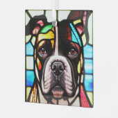 （犬）スタッフォードブルテリア「ステンドグラス」 ガラスオーナメント (正面左)