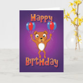 (犬)スタッフォードブルテリア – 風船 – happy day カード (黄色い花)