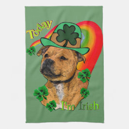 (犬)スタッフォードブルテリアSt patricks キッチンタオル