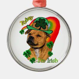 (犬)スタッフォードブルテリアSt patricks メタルオーナメント