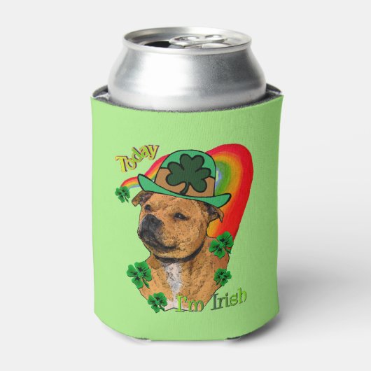 (犬)スタッフォードブルテリアSt patricks day 缶クーラー (缶正面)