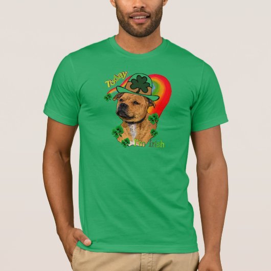 (犬)スタッフォードブルテリアSt patricks Tシャツ (正面)