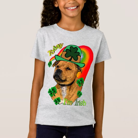 (犬)スタッフォードブルテリアSt patricks Tシャツ (正面)