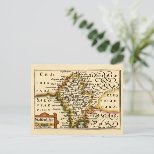 (犬)スタッフォード県旧古美術館地図 ポストカード (スタンド正面)