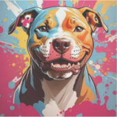 （犬）スタッフォード誕生日おもしろい シール (正面)