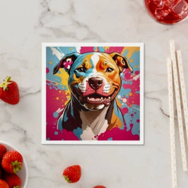 （犬）スタッフォード誕生日おもしろい スタンダードカクテルナプキン