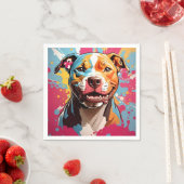 (犬)スタッフォード誕生日おもしろい スタンダードカクテルナプキン (インサイチュ)