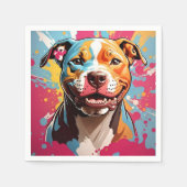 (犬)スタッフォード誕生日おもしろい スタンダードカクテルナプキン (正面)