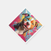 (犬)スタッフォード誕生日おもしろい スタンダードカクテルナプキン (角)