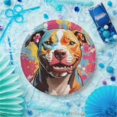 （犬）スタッフォード誕生日おもしろい ペーパープレート (パーティー)