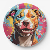 （犬）スタッフォード誕生日おもしろい ペーパープレート (正面)