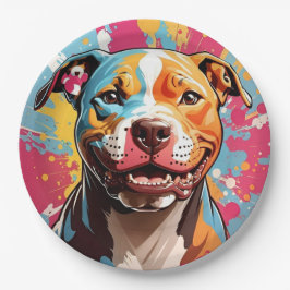 （犬）スタッフォード誕生日おもしろい ペーパープレート