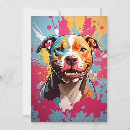 (犬)スタッフォード誕生日 サンキューカード (正面)