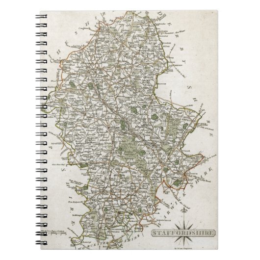 （犬）スタッフォード1793年の地図 ノートブック (正面)