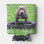 （犬）スタッフォード・ブル・テリア遊ー、時間 缶クーラー (裏面)