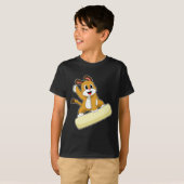 犬 スノーボード 冬のスポーツ Tシャツ (正面フル)