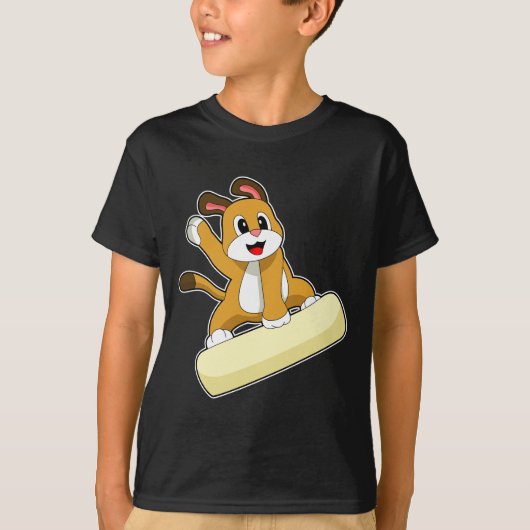犬 スノーボード 冬のスポーツ Tシャツ (正面)