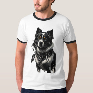 犬、ドリームキャッチャー、アミュレット、タリスマン。 Tシャツ