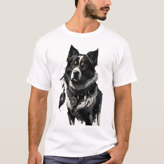 犬、ドリームキャッチャー、アミュレット、タリスマン。 Tシャツ