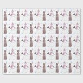 (犬)ドーベルマン・ピンシェルおよび雪だるま ラッピングペーパー (フラット)