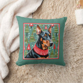 (犬)ドーベルマン・ピンシェルかわいいソファー クッション (ブランケット)