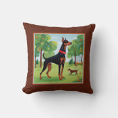 （犬）ドーベルマン・ピンシェルかわいいソファー クッション (正面)