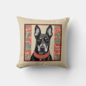 （犬）ドーベルマン・ピンシェルかわいいソファー クッション (正面)