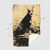 （犬）ドーベルマン・ピンシェルのヴィンテージの古い写真 ゴルフタオル (インサイチュ)