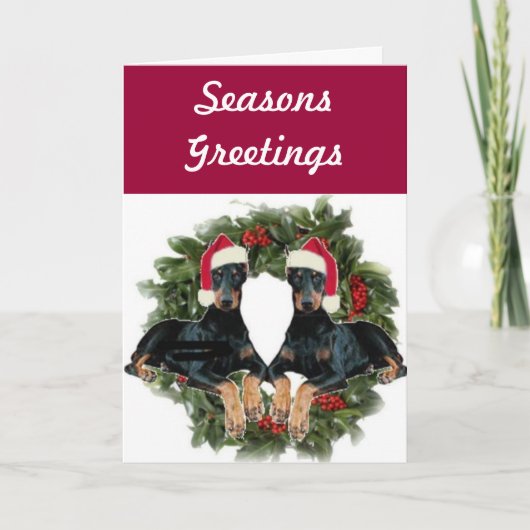 （犬）ドーベルマン・ピンシェルの休日カード シーズンカード (正面)