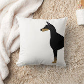 （犬）ドーベルマン・ピンシェルの基本的な犬種イラストレーション クッション (ブランケット)