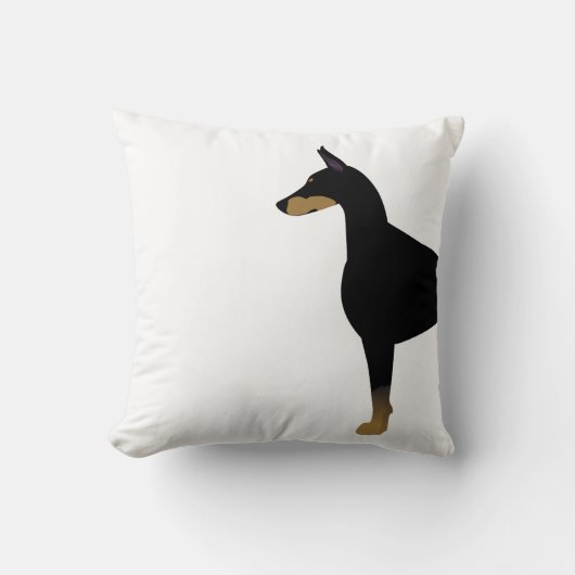 （犬）ドーベルマン・ピンシェルの基本的な犬種イラストレーション クッション (正面)