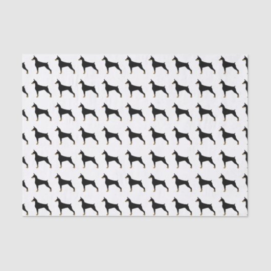 （犬）ドーベルマン・ピンシェルの基本的な犬種イラストレーション 薄葉紙 (正面)